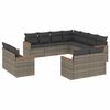 vidaXL 11-dijelni set vrtnih sofa od poliratana s jastucima sivi