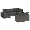 vidaXL 10-dijelni set vrtnih sofa s jastucima crni od poliratana