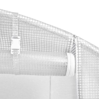 vidaXL Staklenik s čeličnim okvirom bijeli 18 m² 6 x 3 x 2 m
