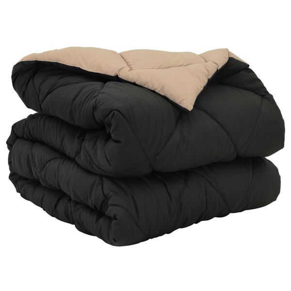 vidaXL Puni pokrivač za cijelu godinu Crna i taupe 220 x 155 cm
