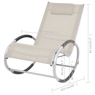 vidaXL Vrtna stolica za ljuljanje od tekstilena krem