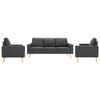 vidaXL 3-dijelni set sofa od tkanine tamnosivi