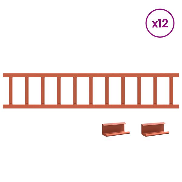 vidaXL Za&scaron;tita od snijega za krov Crvena 1200 x 2,5 x 20 cm Čelik