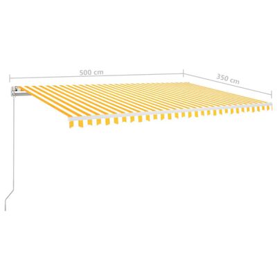 vidaXL Tenda na ručno uvlačenje 500 x 350 cm žuto-bijela