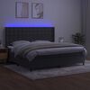 vidaXL Krevet box spring s madracem LED tamnosivi 200x200 cm bar&scaron;un