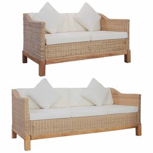 vidaXL 2-dijelni set sofa od prirodnog ratana s jastucima