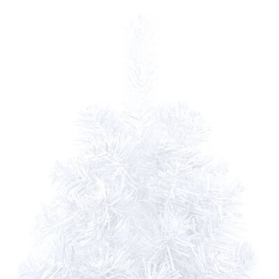 vidaXL Umjetna osvijetljena polovica božićnog drvca bijela 240 cm