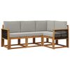 vidaXL Set vanjskih sofa 4 kom. Prirodna i svjetlosiva Poliester
