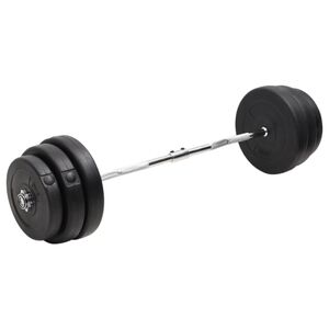 vidaXL Dvoručni zakrivljeni uteg s pločama 90 kg