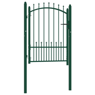 vidaXL Vrata za ogradu sa šiljcima čelična 100 x 125 cm zelena