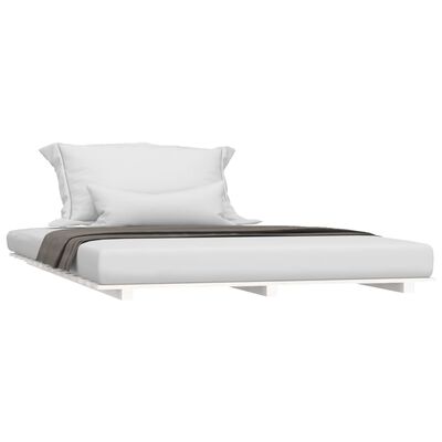 vidaXL Okvir za krevet bijeli 135 x 190 cm od masivne borovine