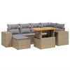 vidaXL 7-dijelni set vrtnih sofa od poliratana s jastucima bež
