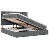 vidaXL Krevet s prostorom za pohranu s LED-om Tamno siva 160 x 200 cm