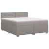 vidaXL Boxspring krevet s madracem Sivosmeđa 160 x 200 cm Tkanina