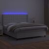 vidaXL Krevet box spring s madracem LED bijeli 180x200 cm umjetna koža