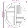 vidaXL Stolna ploča od masivne tikovine okrugla 2,5 cm 90 cm