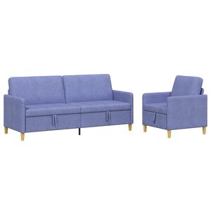 vidaXL Set sofe s pohranom 2 kom. Traper plava Poliester