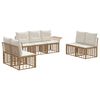 vidaXL Set vanjskih sofa 7 kom. Prirodna i krema bijela Poliester