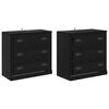 vidaXL Komode 2 pcs Crni hrast 70 x 35,5 x 67,5 cm Konstruirano drvo