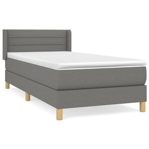 vidaXL Okvir kreveta s oprugama i madrac tamnosivi 80x200cm od tkanine