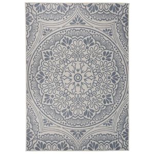 vidaXL Vanjski tepih ravnog tkanja 160 x 230 cm plavi s uzorkom