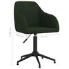 vidaXL Okretna blagovaonska stolica tamnozelena bar&scaron;unasta