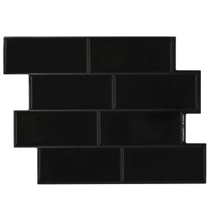 vidaXL Subway pločica 20 pcs Crna 29 x 21 cm Poliuretan i PET