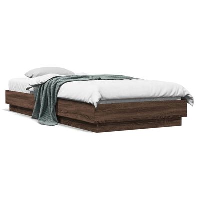 vidaXL Okvir za krevet smeđi hrast 90 x 200 cm od konstruiranog drva