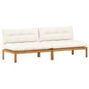 vidaXL Srednji Sofe Jedinica 2 Komad Prirodna i krema bijela