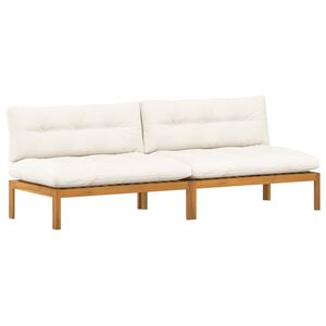 vidaXL Srednji Sofe Jedinica 2 Komad Prirodna i krema bijela
