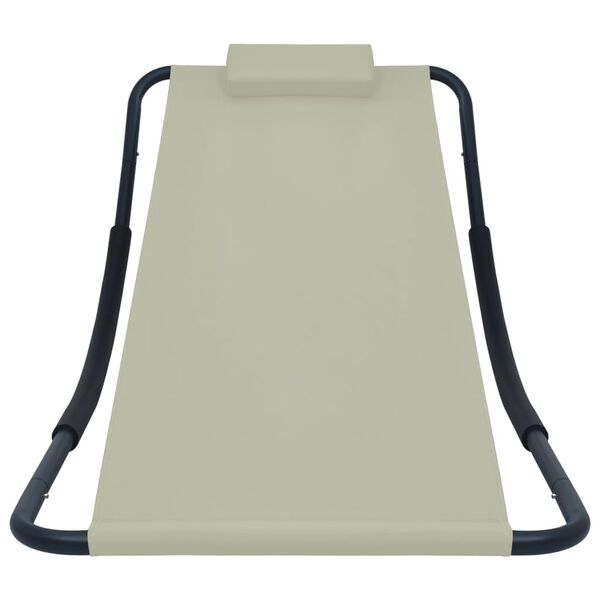 vidaXL Vrtni ležaj krem 200 x 90 cm čelični