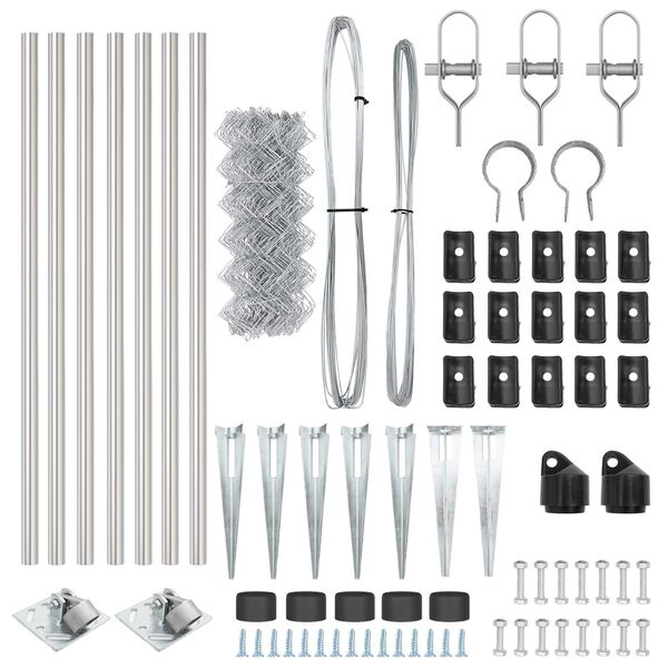 vidaXL Stup za ogradu Srebrno 10 x 0,8 m (mreža 40 x 40 mm) Čelik