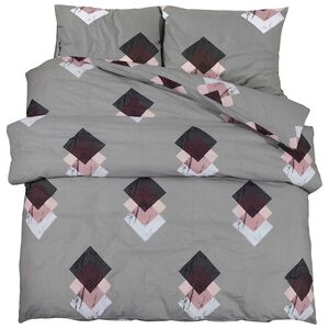 vidaXL Set posteljine za poplun sivi 140 x 200 cm pamučni