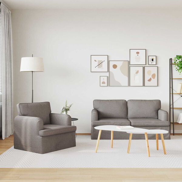 vidaXL Set sofe 2 pcs Sivo-smeđa 162 x 80 x 85 cm tkanina