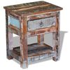 vidaXL Bočni stolić s 1 ladicom masivno obnovljeno drvo 43x33x51 cm