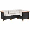 vidaXL 4-dijelni set vrtnih sofa od poliratana s jastucima crni