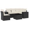vidaXL 6-dijelni set vrtnih sofa s jastucima crni od poliratana