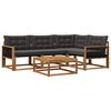 vidaXL Set vanjskih sofa s jastukom 5 pcs Prirodna i crna