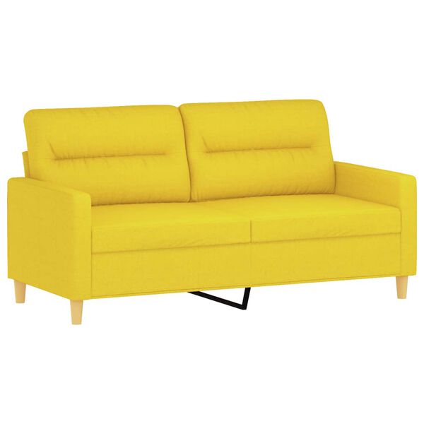 vidaXL 2-dijelni set sofa s jastucima svjetložuti od tkanine