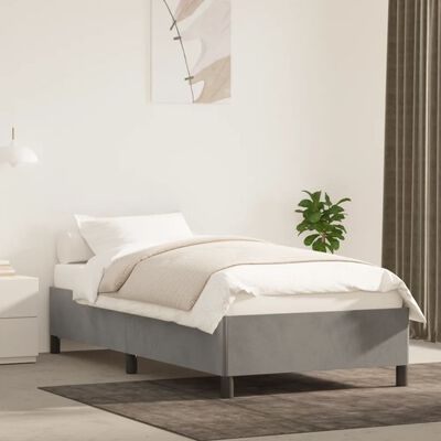 vidaXL Okvir za krevet svjetlosivi 90x190 cm baršunasti