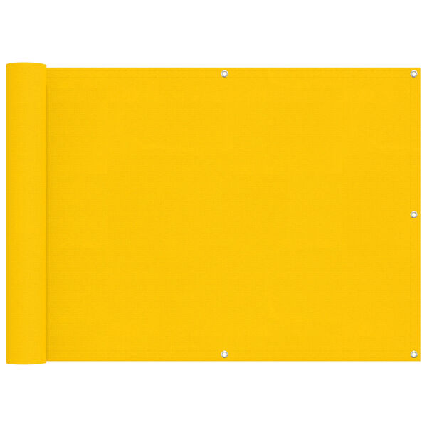 vidaXL Balcony ekran Žuta 75 x 200 cm PU prekriveni oksford alu