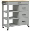 vidaXL Kuhinjska kolica MONZA 84 x 40 x 88,5 cm od masivne borovine