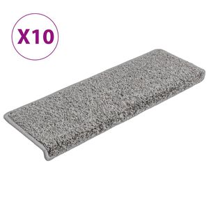vidaXL Prostirke za stepenice 10 kom 65x21x4 cm sive s pravokutnim rubom