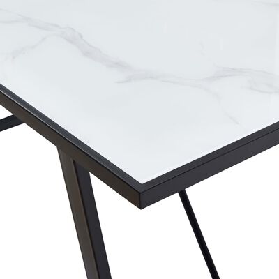 vidaXL Blagovaonski stol bijeli 140 x 70 x 75 cm od kaljenog stakla