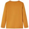 Dječja majica dugih rukava tamna oker boja 140