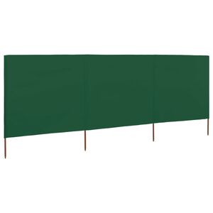 vidaXL Vjetrobran s 3 panela od tkanine 400 x 120 cm zeleni