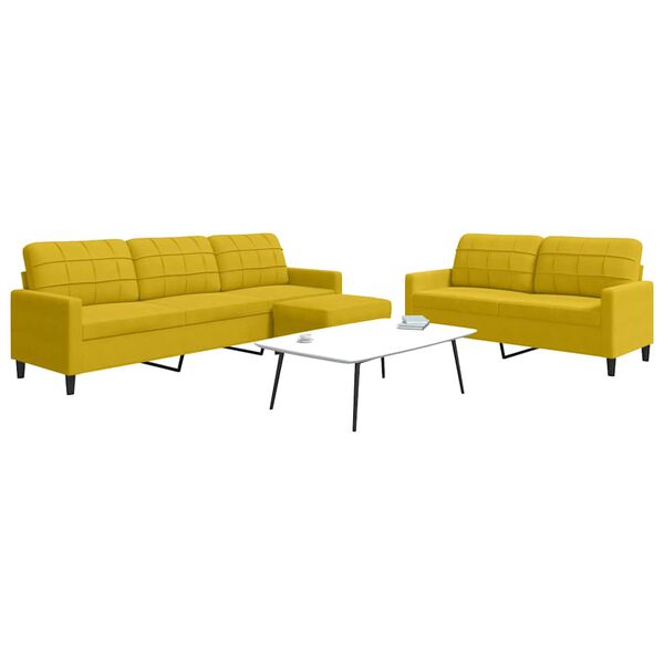 vidaXL 3-dijelni set sofa s jastucima žuti bar&scaron;unasti