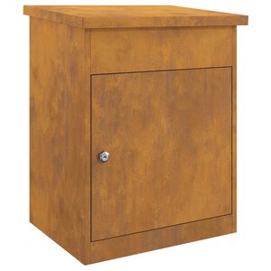 vidaXL Sandučić za pakete s pohranom s vratima Rđa 47,5 x 38 x 59 cm