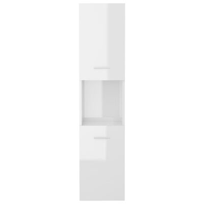 vidaXL Kupaonski ormarić visoki sjaj bijeli 30 x 30 x 130 cm iverica