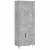 vidaXL Visoka komoda siva betona 69,5x34x180 cm od konstruiranog drva